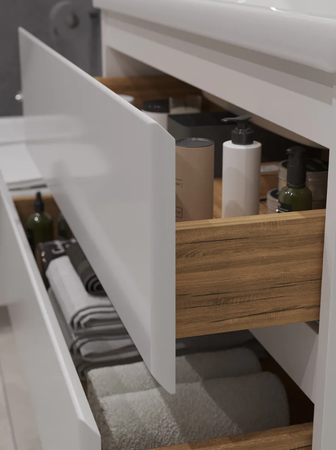 Тумба подвесная SanStar Arista 100 с раковиной Гармония 100, белая