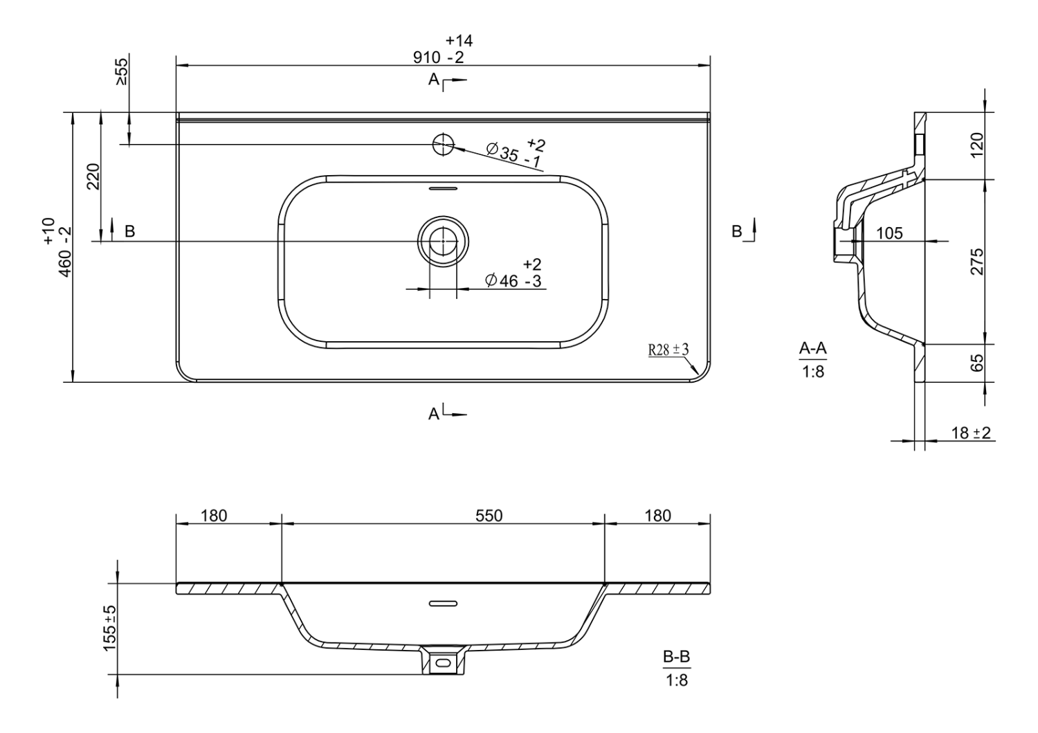 Тумба с раковиной Brevita Risacca Crema 90 напольная, серый