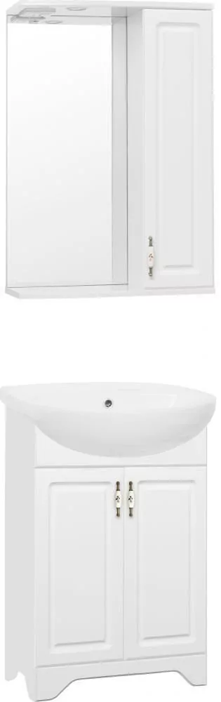 Зеркало со шкафчиком Style Line Олеандр-2 55/С R свет, белый