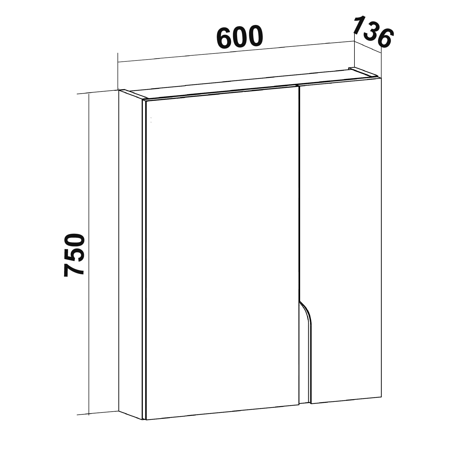 Зеркало-шкаф Runo Стокгольм 60 белый
