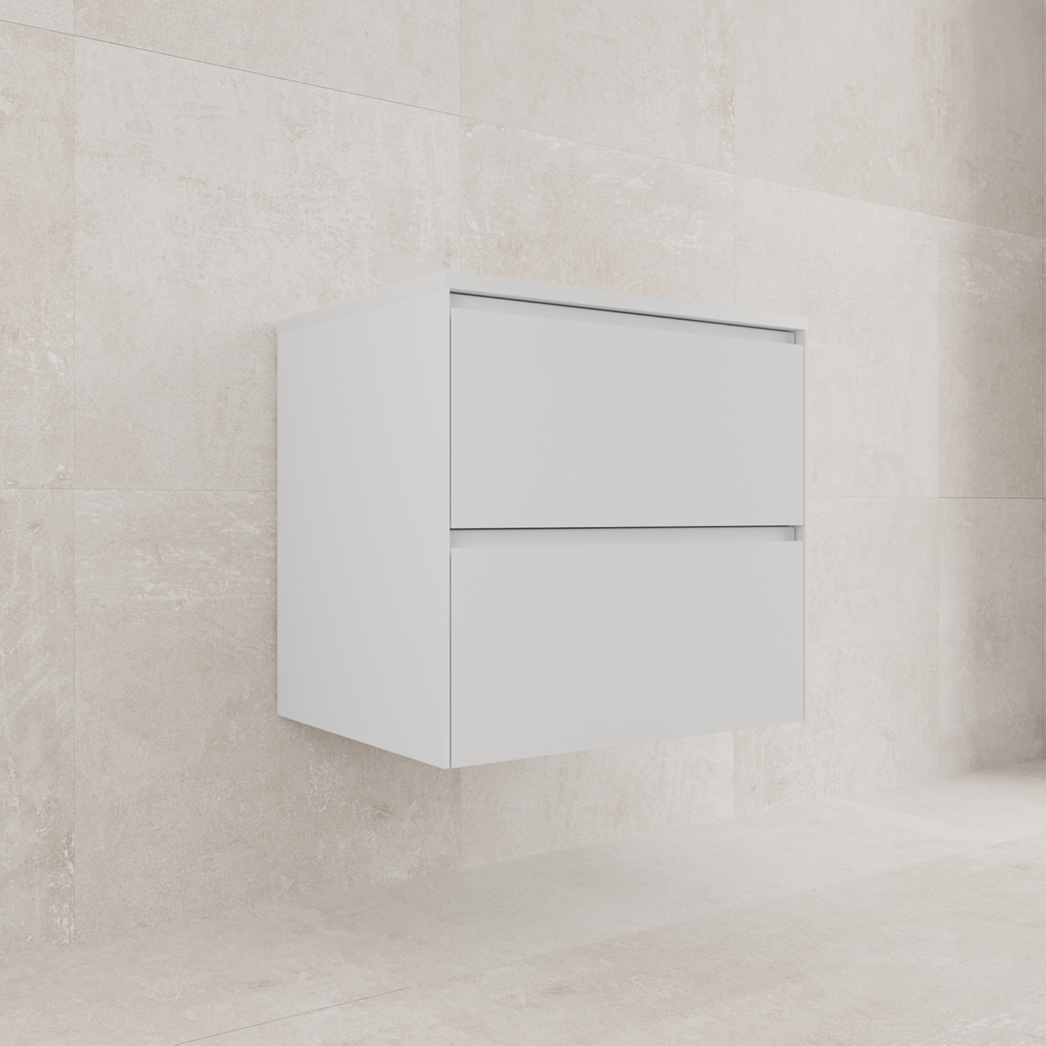 Тумба подвесная Style Line Лима 60 с раковиной Line 60, 2 ящика, белый матовый