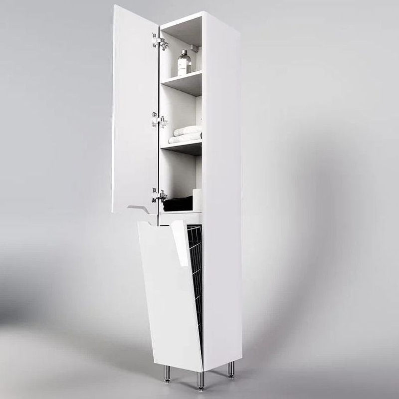 Пенал Style Line Марелла 30 L напольный, с корзиной, белый