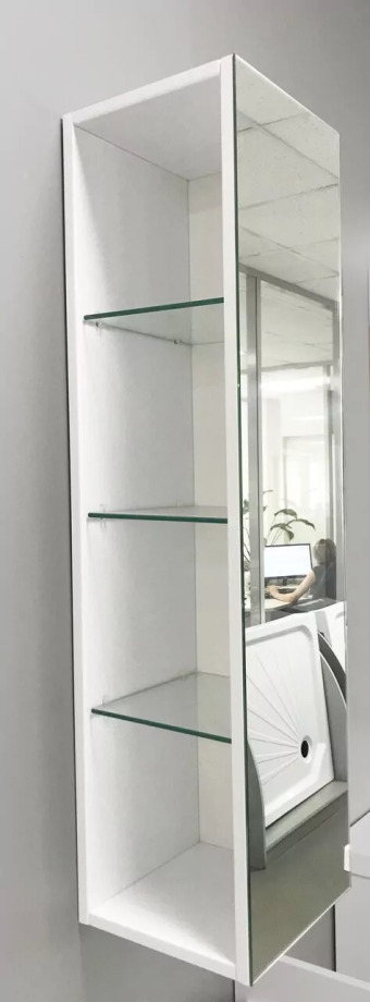 Шкаф навесной 1Marka Cube 25П с зеркалом, белый