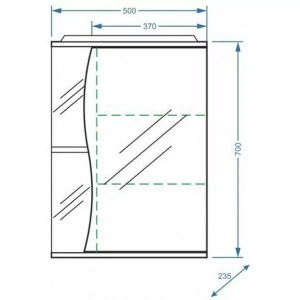 Зеркало-шкаф Stella Polar Волна Верея 50 R свет, белый