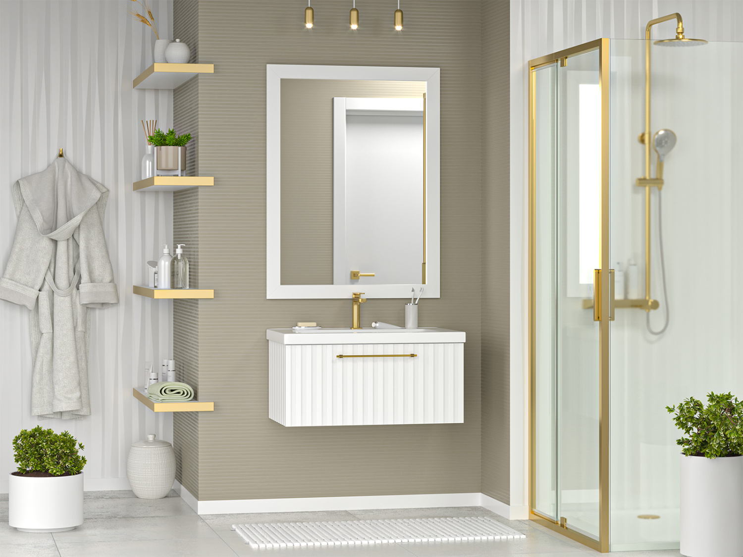 Тумба с раковиной Brevita Alicante 80 подвесная, белый