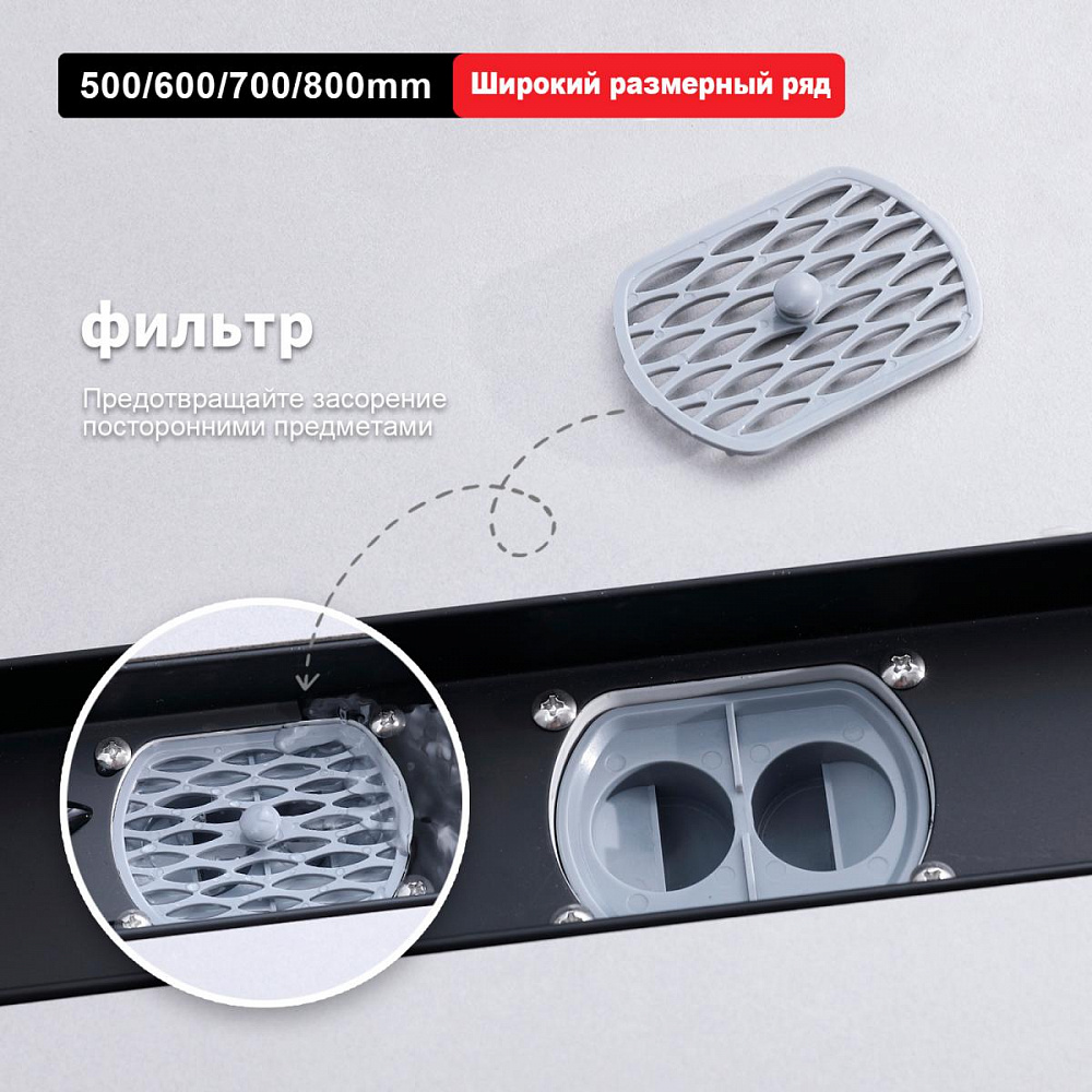 Душевой лоток (двухсторонняя решетка) Raglo R652.70.06, черный от магазина Vanna-Vanna.ru!