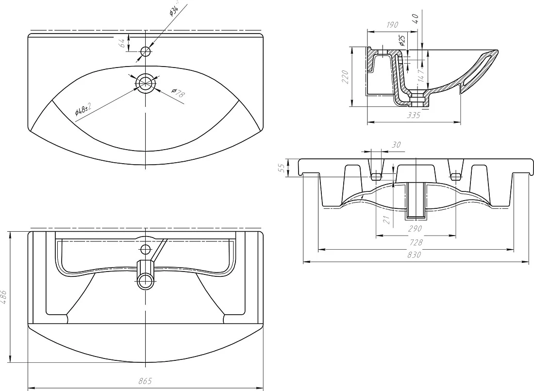 Тумба с раковиной Bellezza Глория 85 с корзиной, напольная, белая