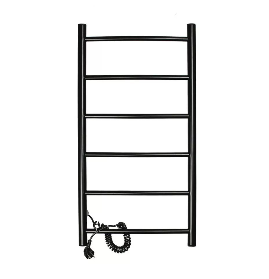 Полотенцесушитель электрический Domoterm Аврора DMT 109-6 40x80 EK L левый, черный матовый