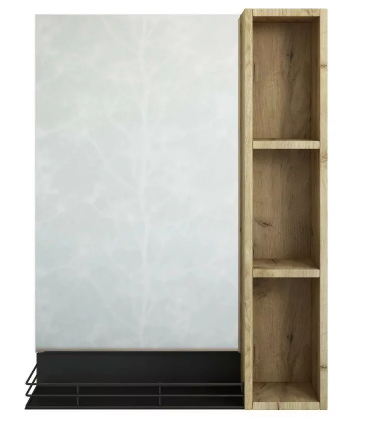 Зеркало со шкафчиком Sanflor Выборг 60 R крафт золотой/черный матовый