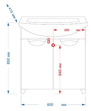 Тумба с раковиной Misty Лаванда 60 белый
