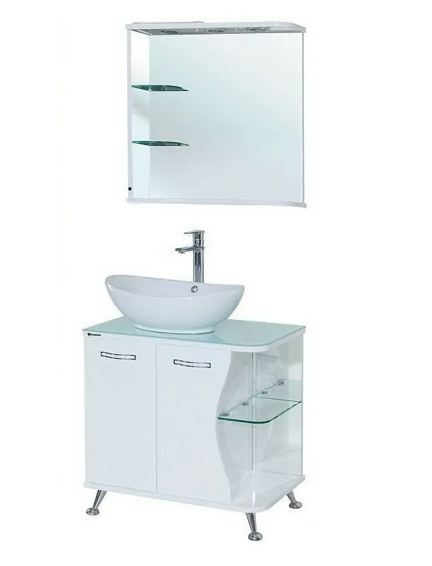 Зеркало Bellezza Рио 70 свет, левое, белый