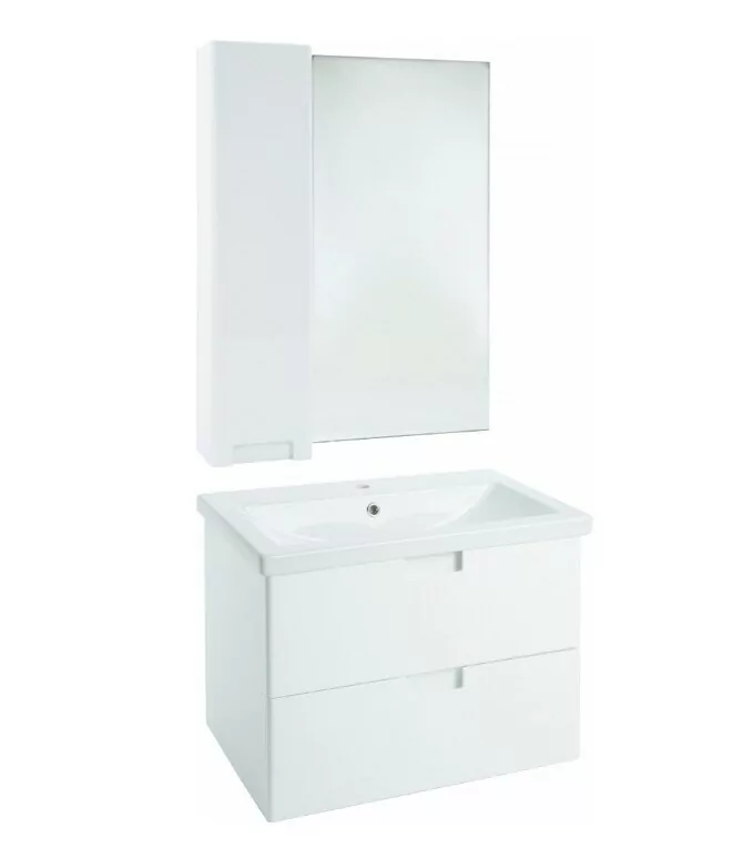 Тумба c раковиной Bellezza Пегас 70 подвесная, 2 ящика, белая