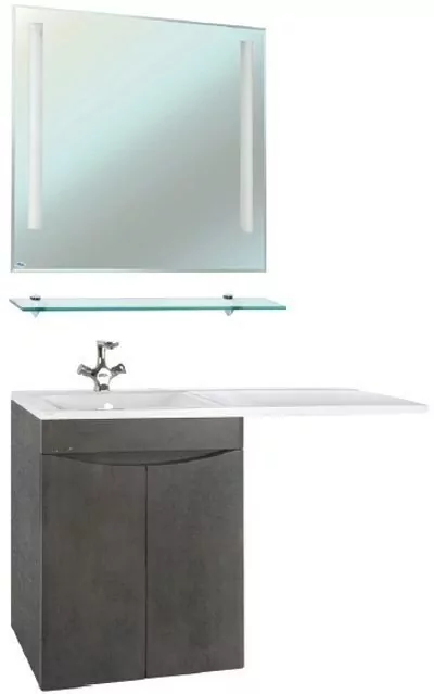 Тумба c раковиной Bellezza Олиссия 120 L напольная 2 двери серый матовый