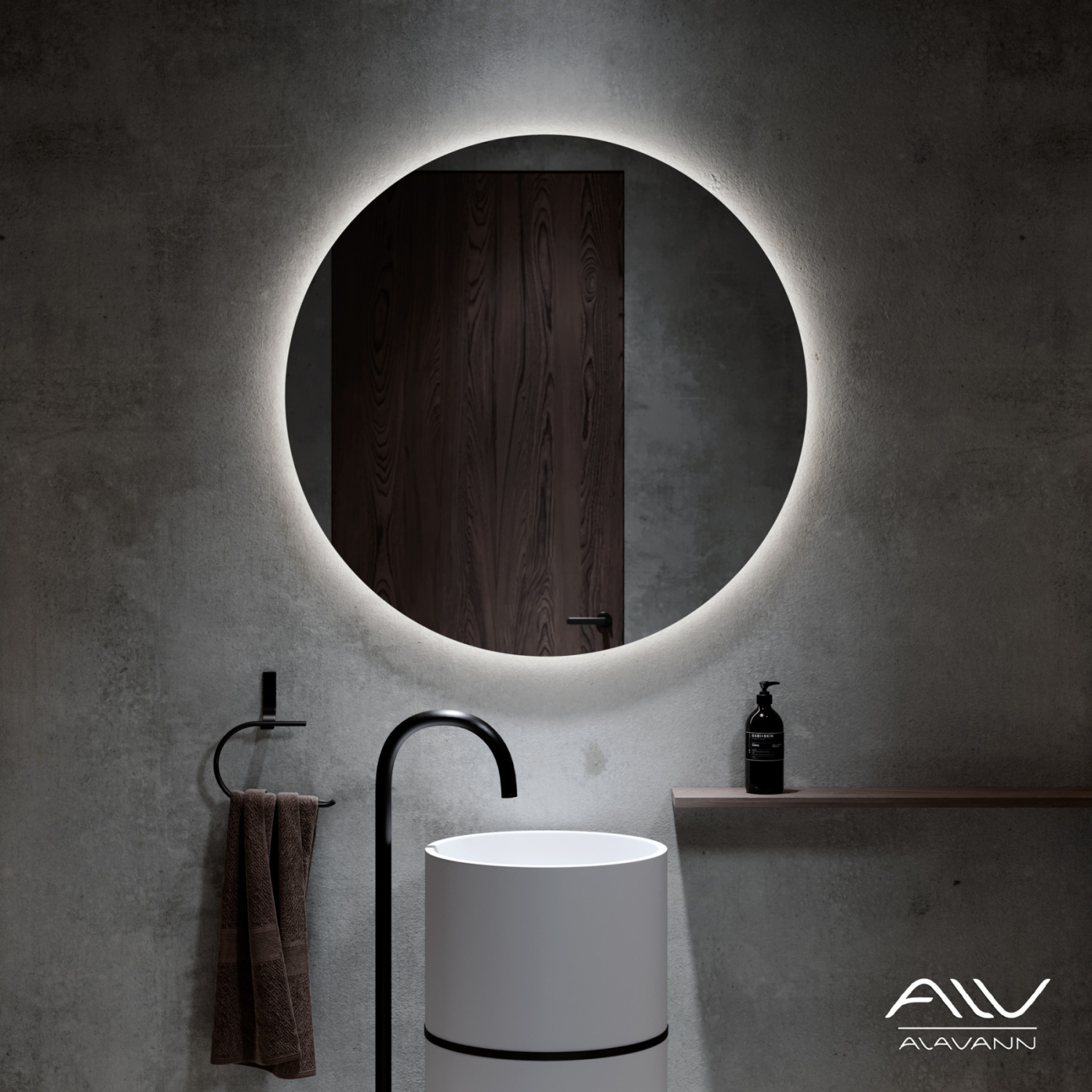 Зеркало Alavann Rondo 100 свет, ик-выключатель