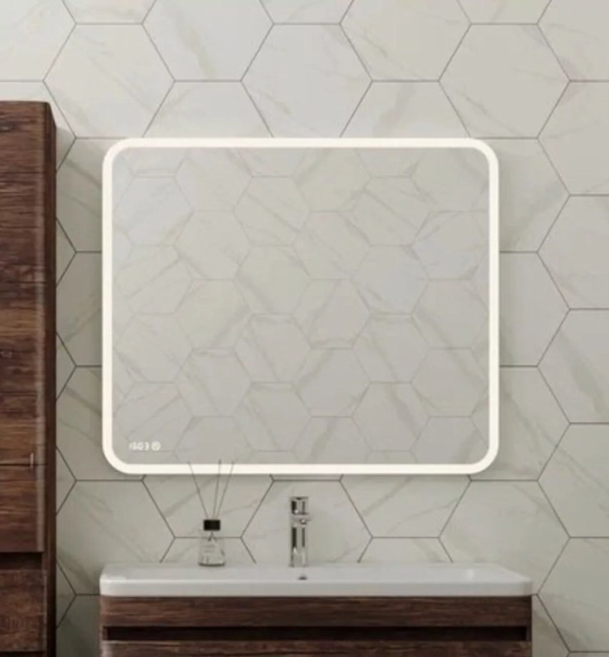 Зеркало Style Line Атлантика 90 сенсорное, свет, часы