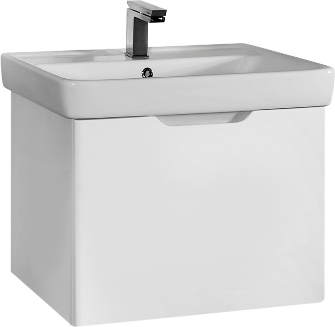 Тумба с раковиной подвесная Dreja Tiny 50 см, белый