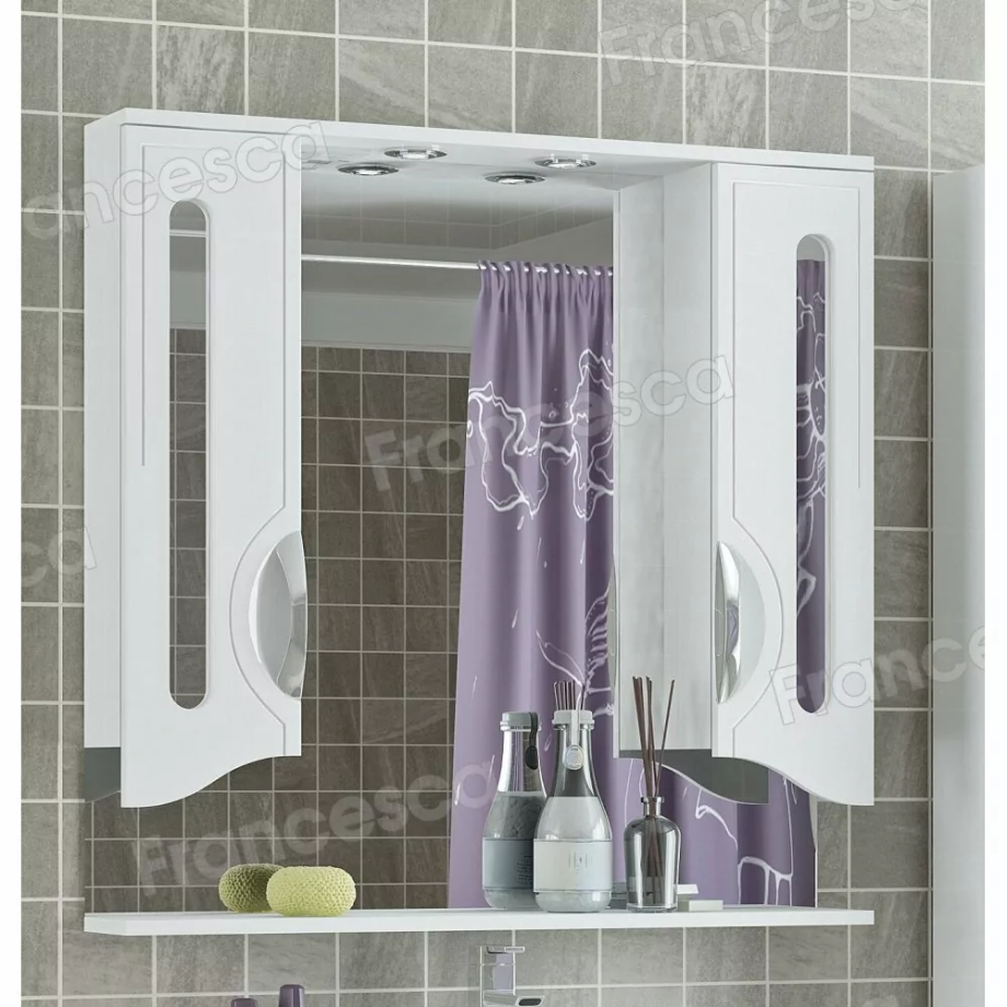 Зеркало с шкафчиком Francesca Инфинити 90 свет, белый