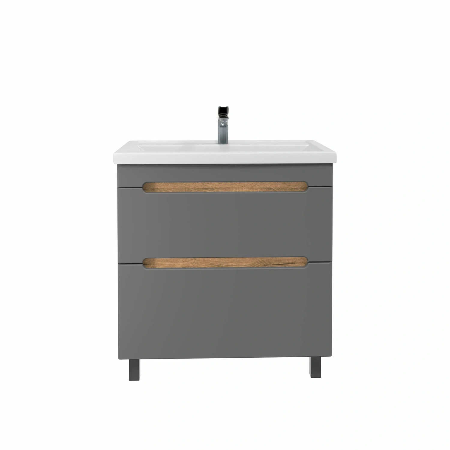 Тумба напольная SanStar Diva 80 с раковиной Como 80 Дуб вотан, графит софт