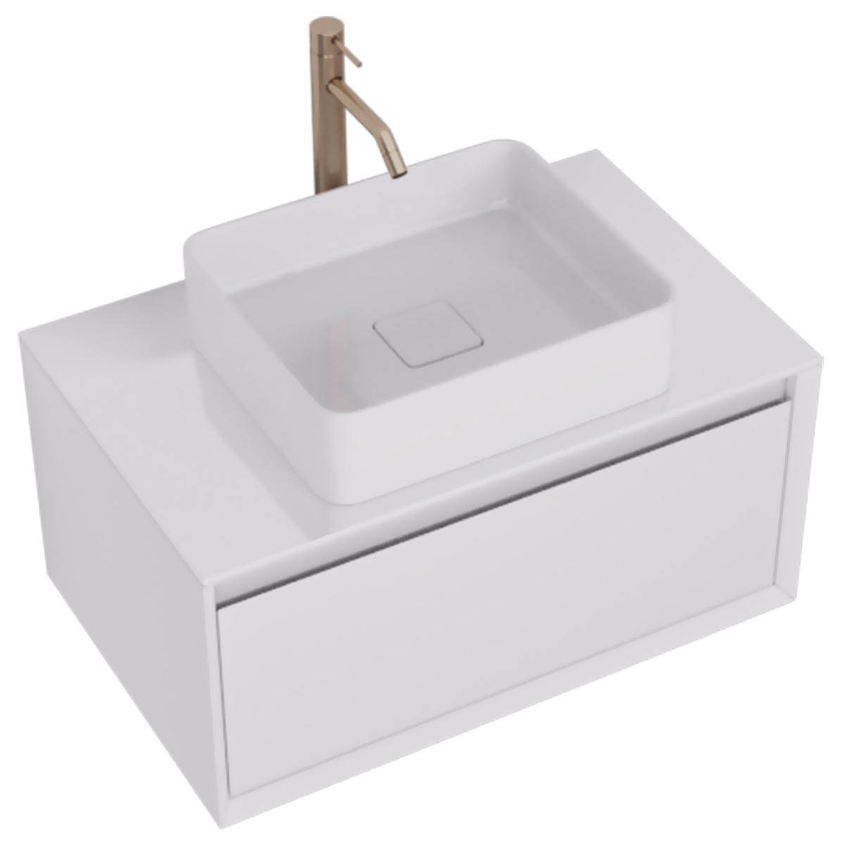 Тумба с раковиной подвесная Dreja Insight 80 см, белый