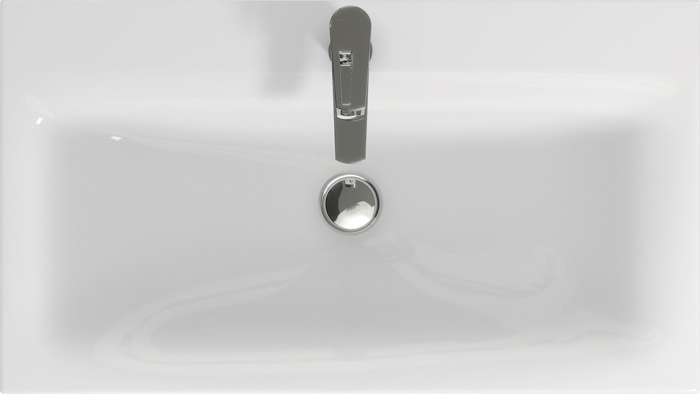 Тумба подвесная Viant Берлин 80 с раковиной Moduo 80, белый