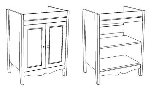 Тумба с раковиной Corozo Блюз 65 напольная, 2 двери, белая