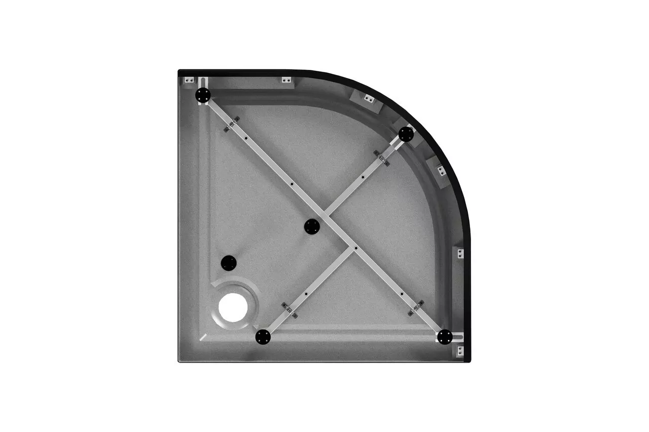 Поддон для душа Метакам Joy Black 80х80 полукруглый, акриловый, черный Поддон для душа Метакам Joy Black 80х80 полукруглый, акриловый, черный