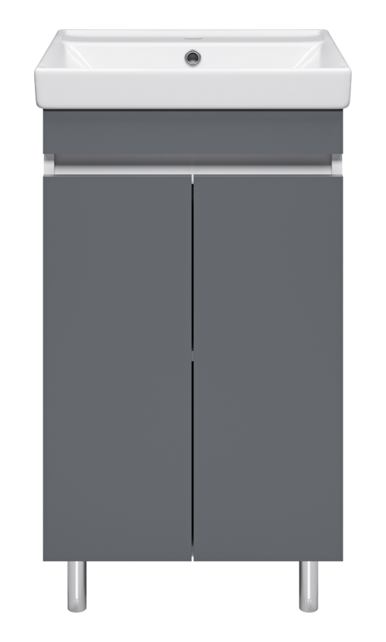 Тумба Misty Майна 50 с раковиной Como 50, напольный, графит/белый
