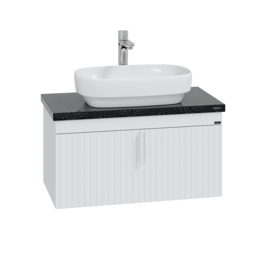 Тумба подвесная Санта Юпитер 80 с раковиной Купер 56, 2 ящика, RAL