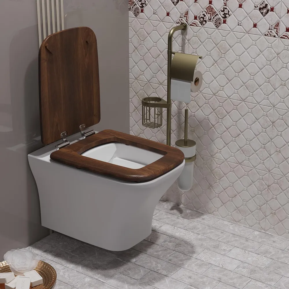 Унитаз подвесной Opadiris Кантара OS74712N белый, светлый орех