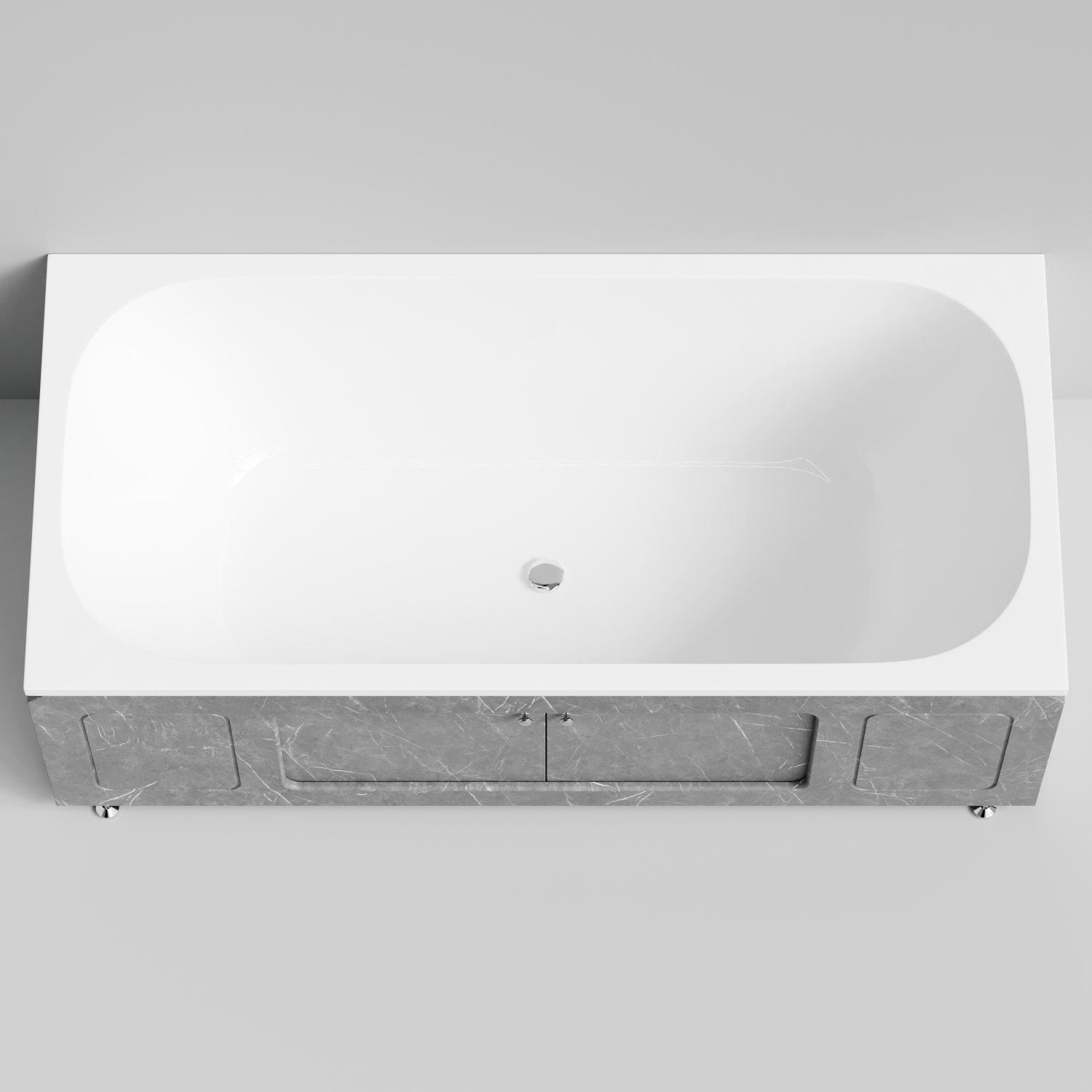 Экран под ванну Vod-ok Лидер 180 раздвижной Мрамор Серый софт тач