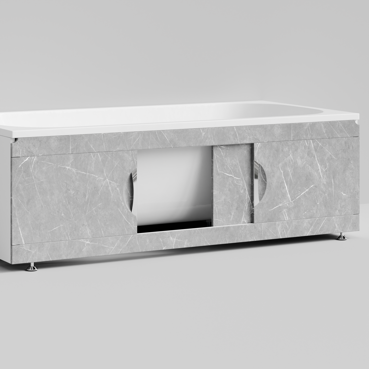 Экран под ванну Vod-ok Топ 170 раздвижной Мрамор Белый софт тач