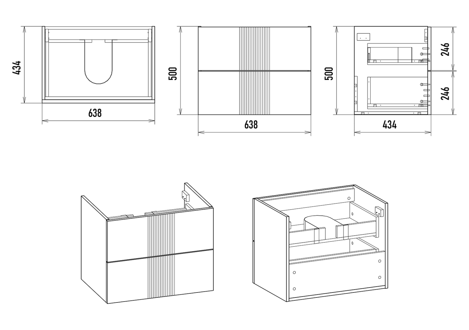 Тумба с раковиной Brevita Vega 70 подвесная, зеленый/патина золото