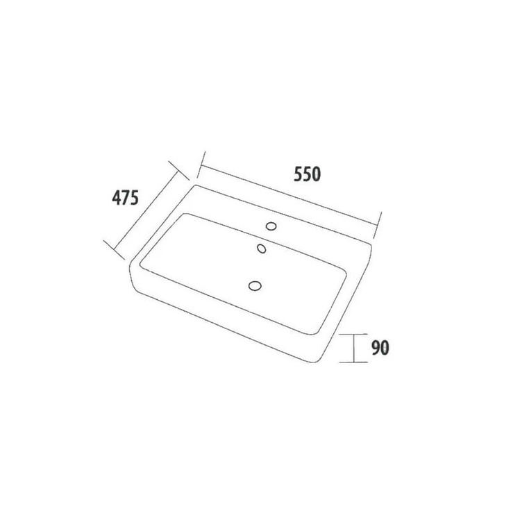 Тумба с раковиной напольная Dreja Q Plus (D) 55 см, белый
