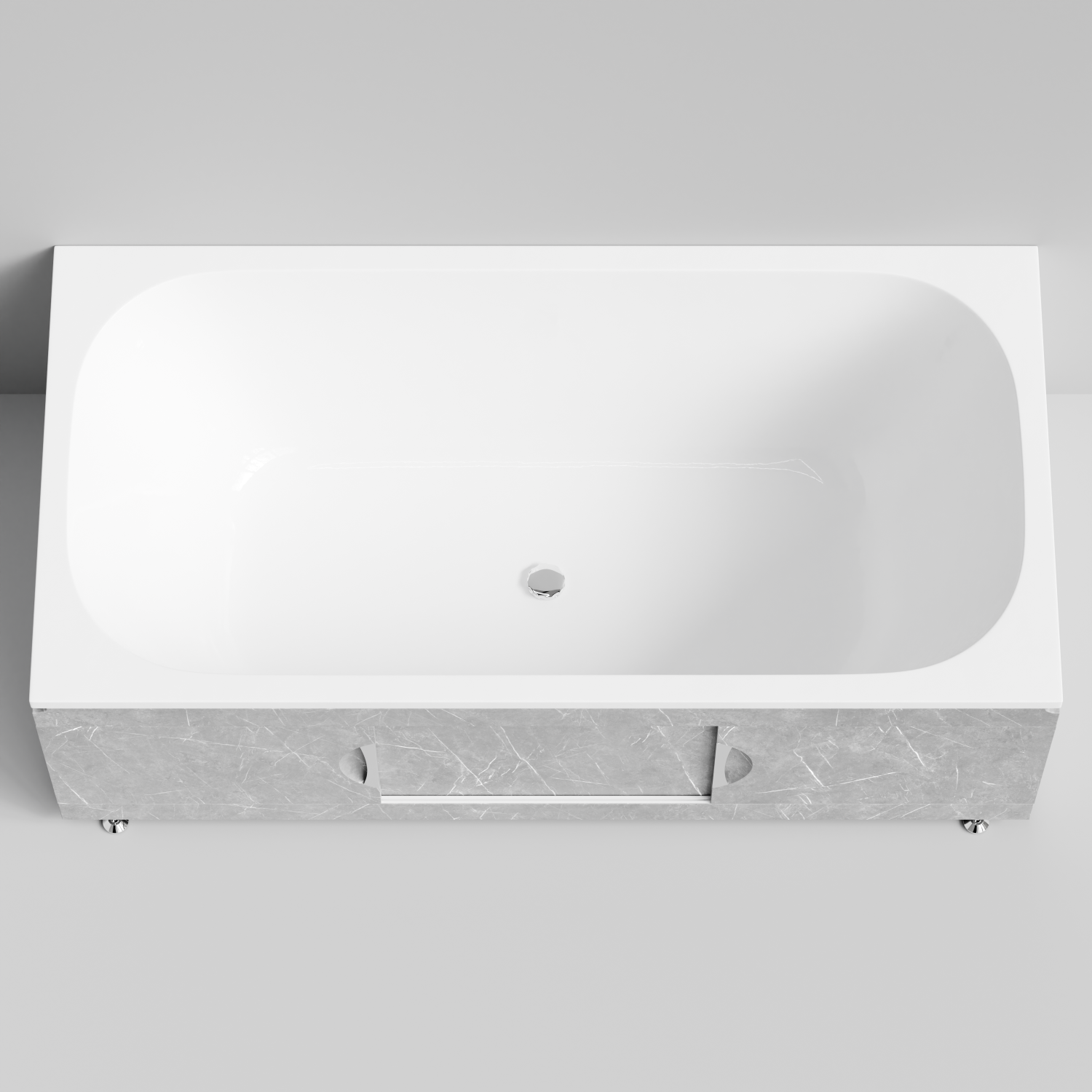 Экран под ванну Vod-ok Топ 170 раздвижной Мрамор Белый софт тач