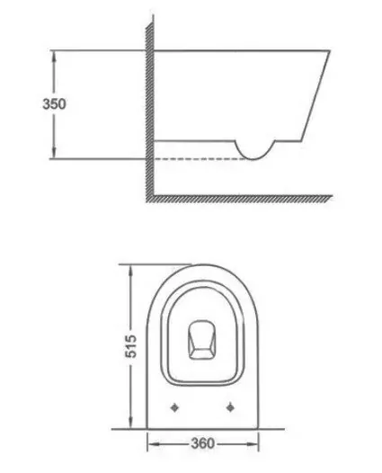 Унитаз Timo Rimless INARI TK-503 MB подвесной, с микролифтом, черный матовый