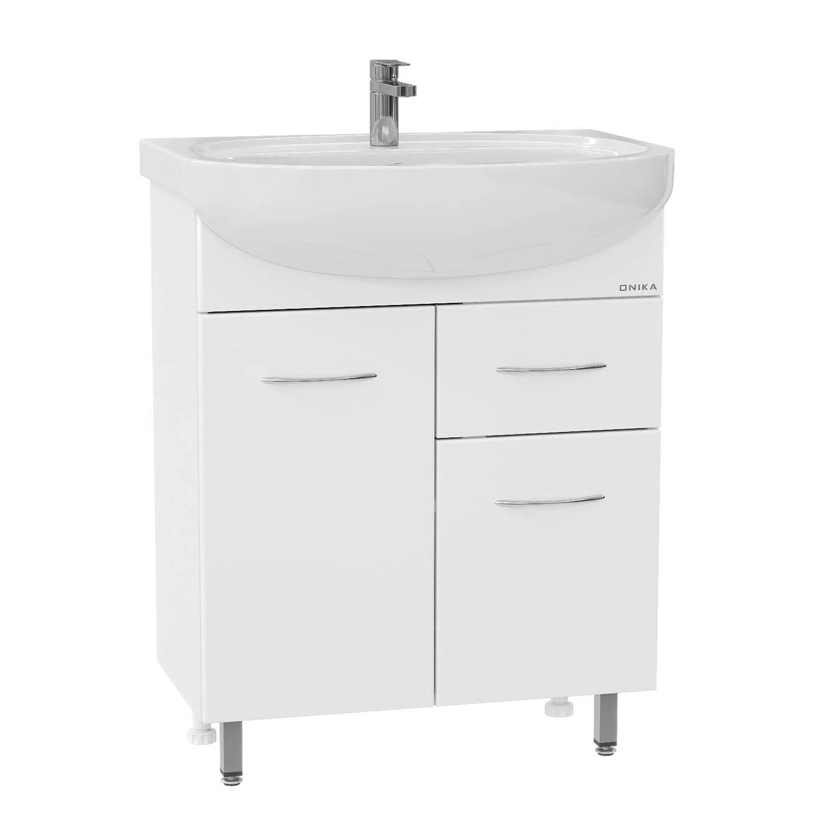 Тумба с раковиной Onika Стелла 65.12 напольная, белая