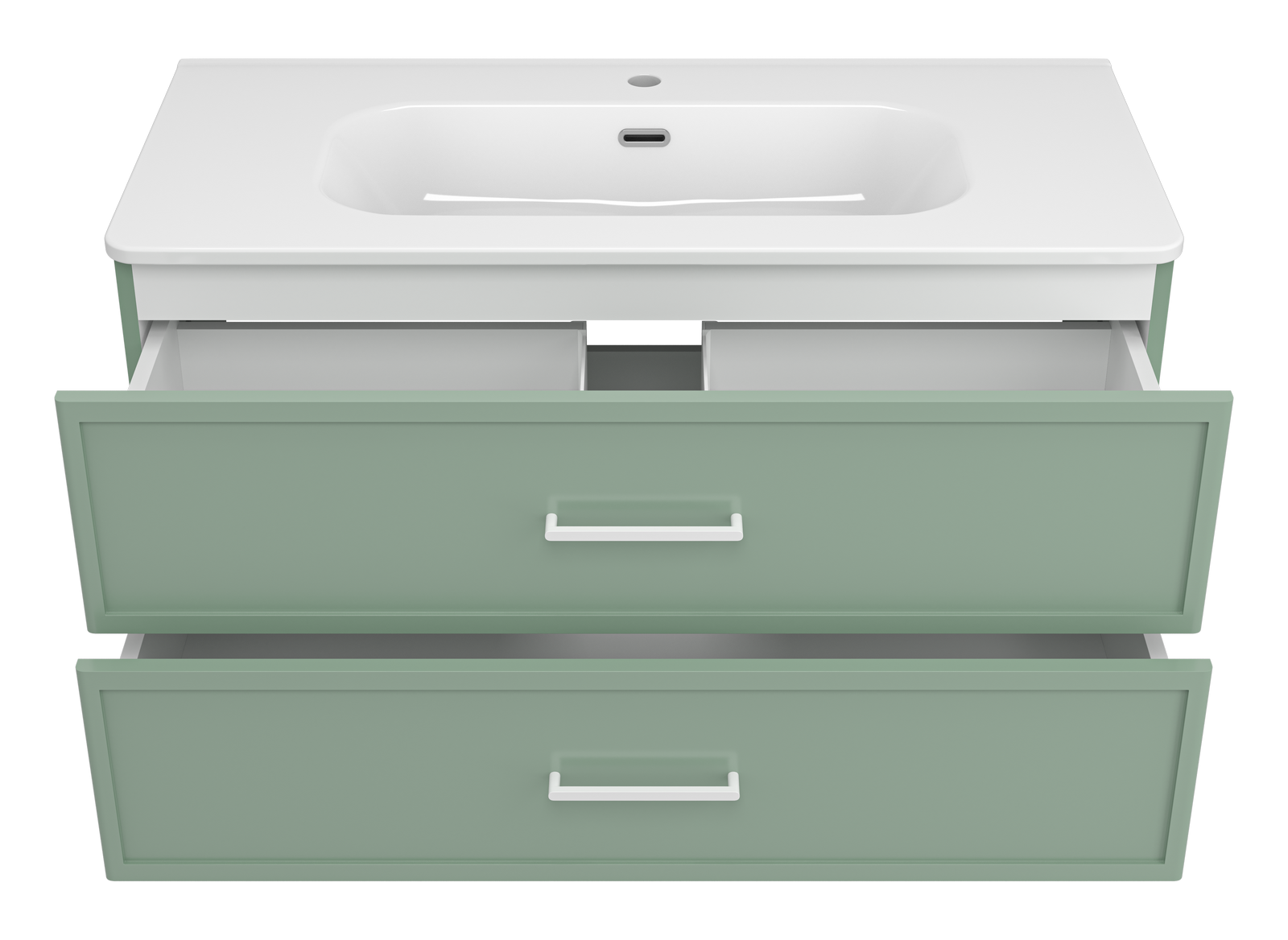 Тумба с раковиной Brevita Verde 100 подвесная (зеленая)