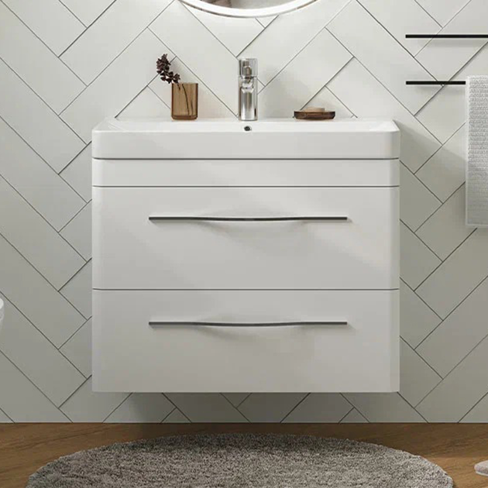 Тумба с раковиной подвесная Velvex Jill tp.JIL.9595.80.2Y белый матовый, 80 см