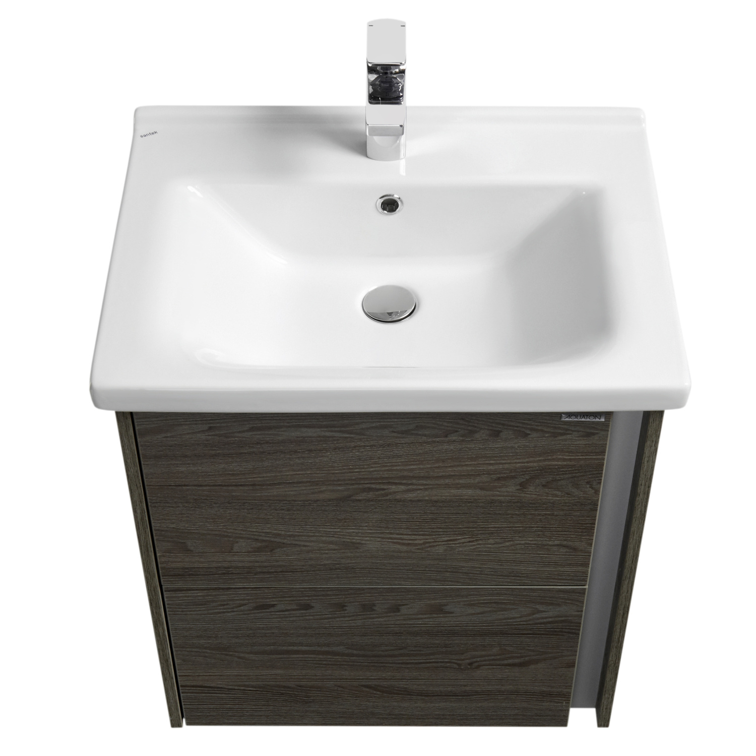 Тумба подвесная Aquaton Стоун 60 с раковиной Миранда 60, грецкий орех