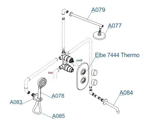 Душевой комплект WasserKraft A177477 Thermo черный Soft-touch
