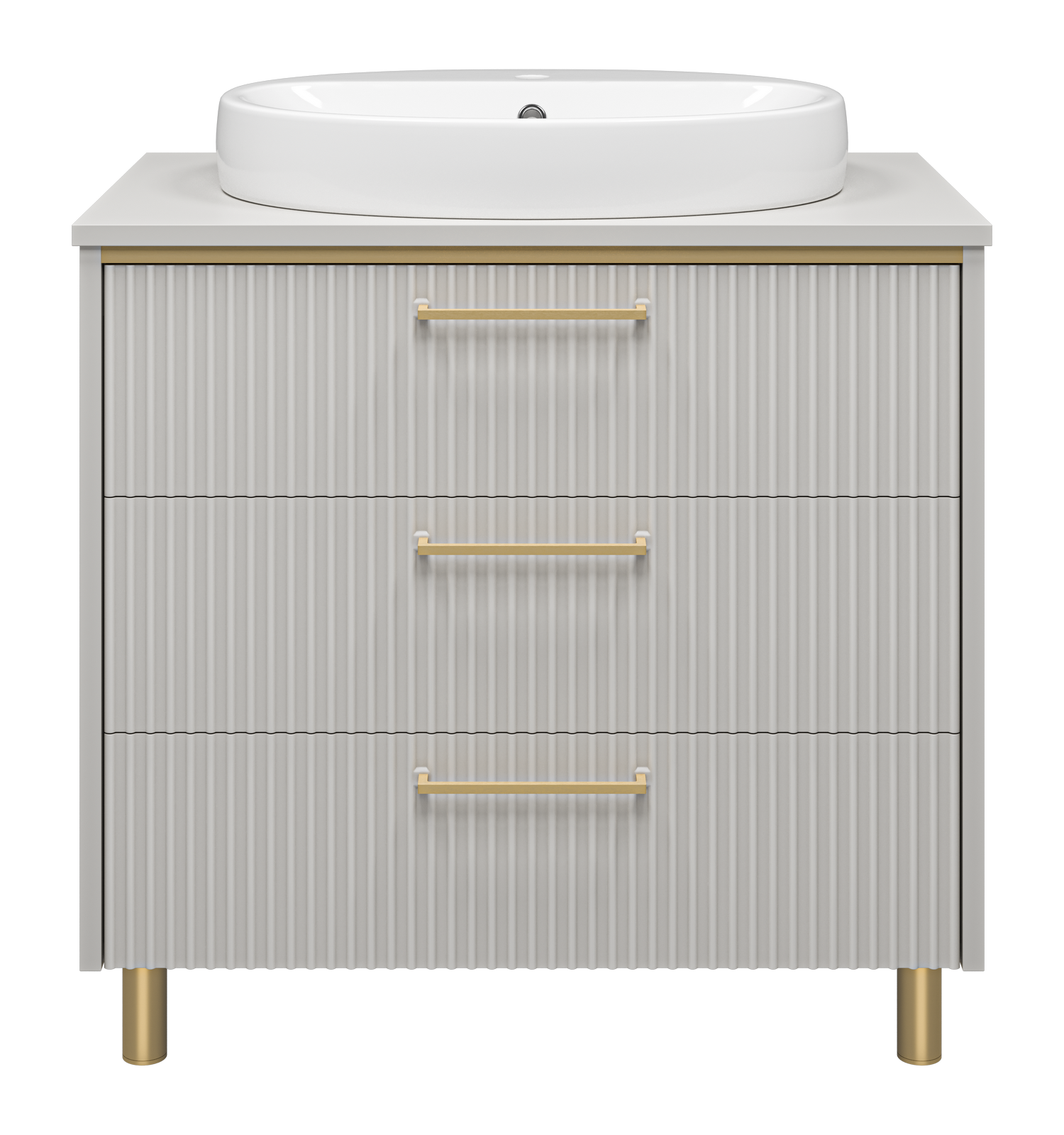 Тумба с раковиной Brevita Elche 80 серый/патина золото