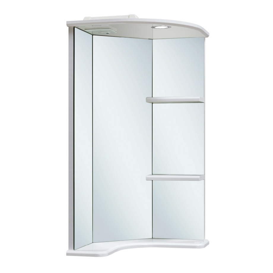 Зеркало Runo Браво 40 угловое, белый