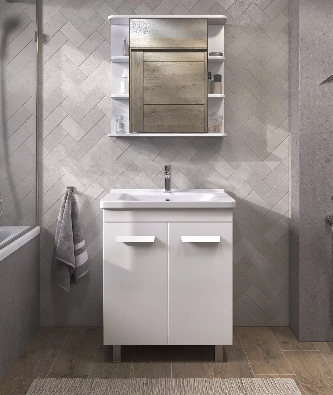 Зеркало-шкаф Vigo Nova 70 белый