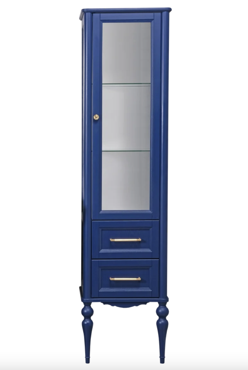 Пенал напольный ValenHouse Эстетика 50 R синий, золото