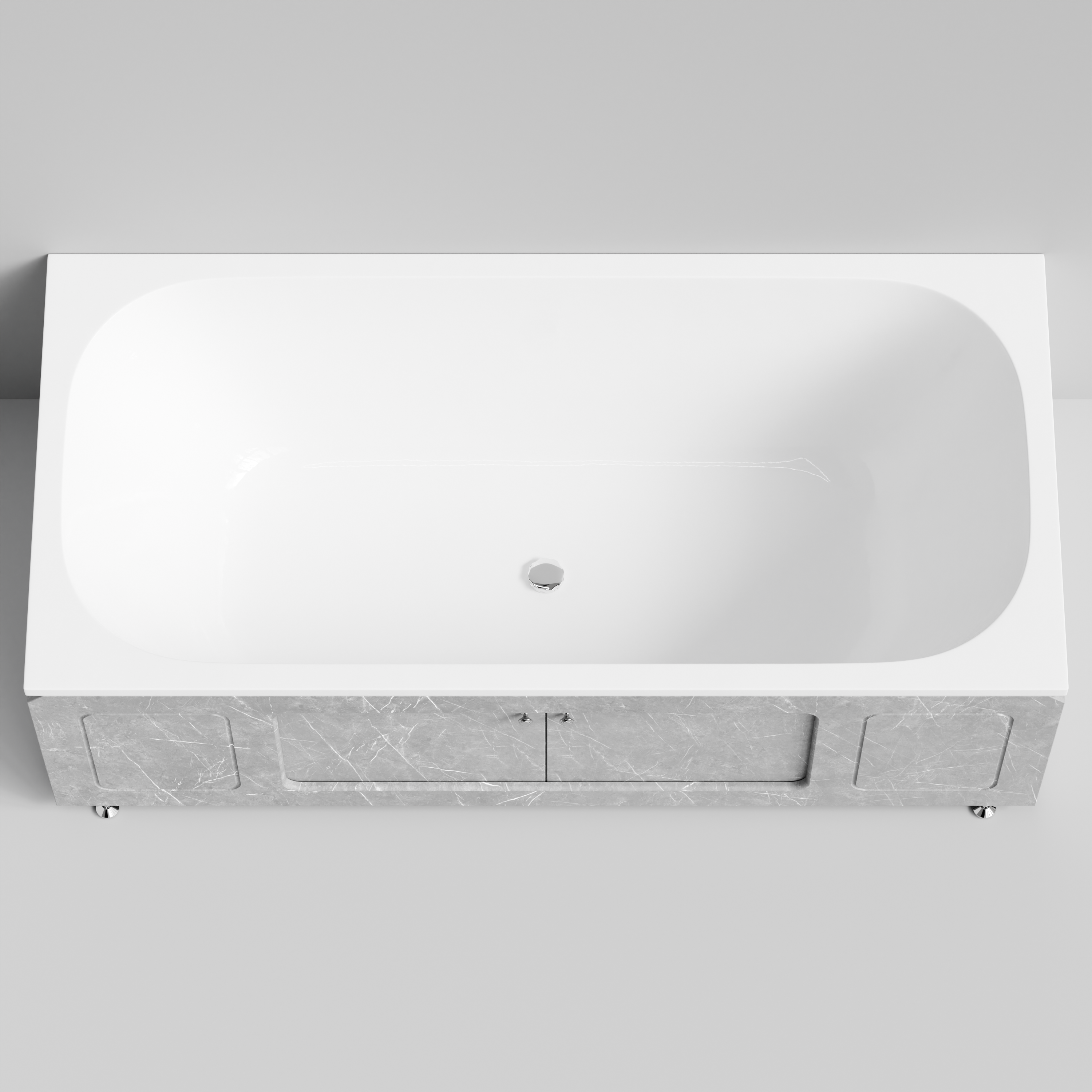 Экран под ванну Vod-ok Лидер 180 раздвижной Мрамор Белый софт тач