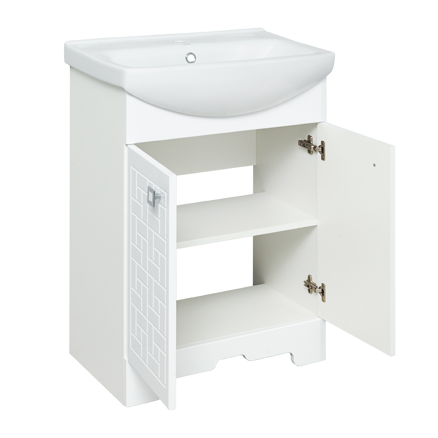 Тумба напольная Runo Авила 60 с раковиной Уют 60, белый