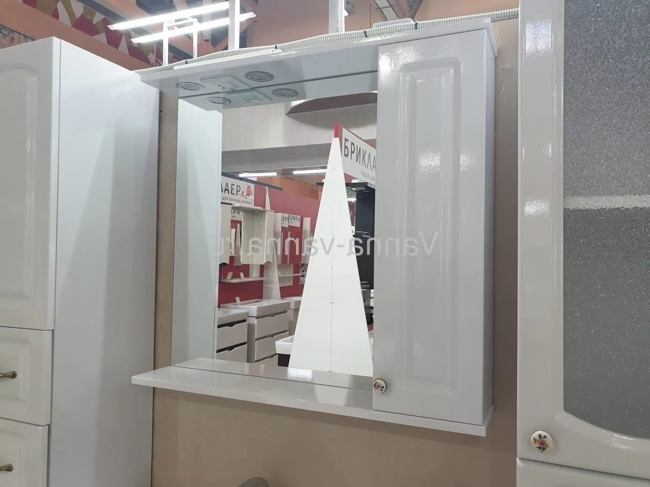 Зеркало с шкафчиком Francesca Империя 85 R свет, белый