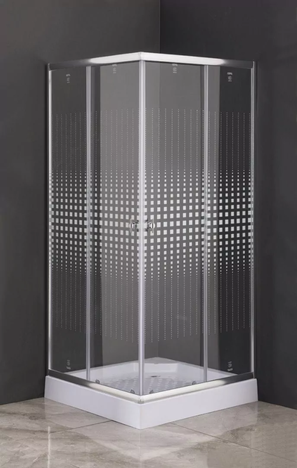 Душевой уголок Parly ZQ8111 квадратный, с низким поддоном, прозрачное стекло, хром