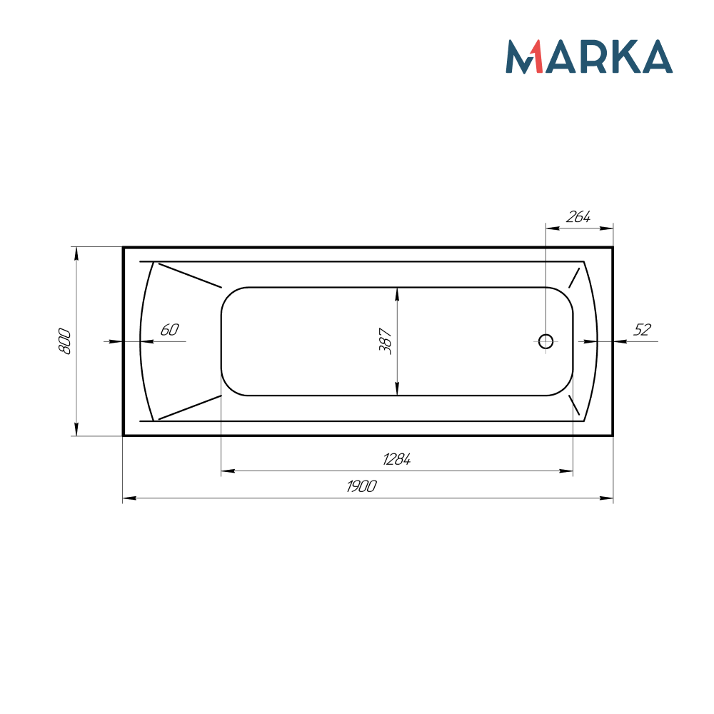 Ванна 1Marka MODERN MG 190*80 Комплект Премиум