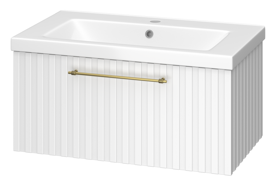 Тумба с раковиной Brevita Alicante 80 подвесная, белый